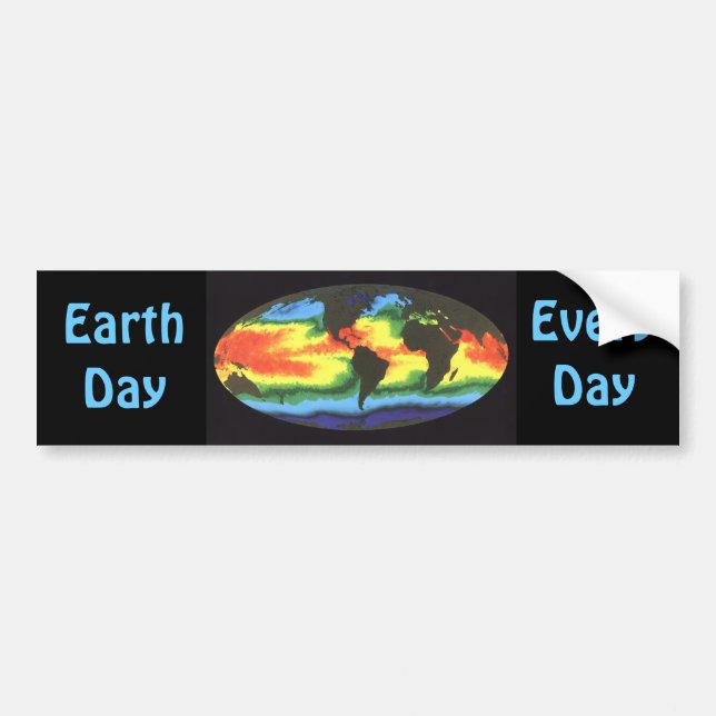 Earth Day - Global sea surface temperature Bumper Sticker (Front)