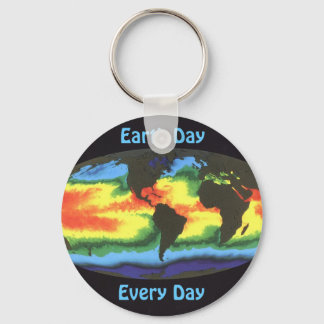Earth Day - Global sea surface temperature Key Ring