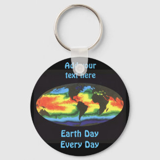 Earth Day - Global sea surface temperature Key Ring