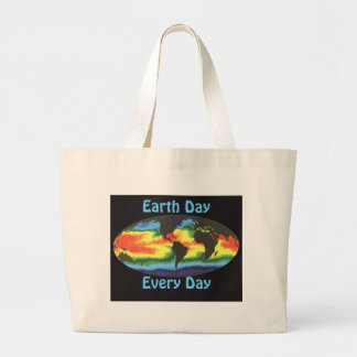 Earth Day - Global sea surface temperature Large Tote Bag