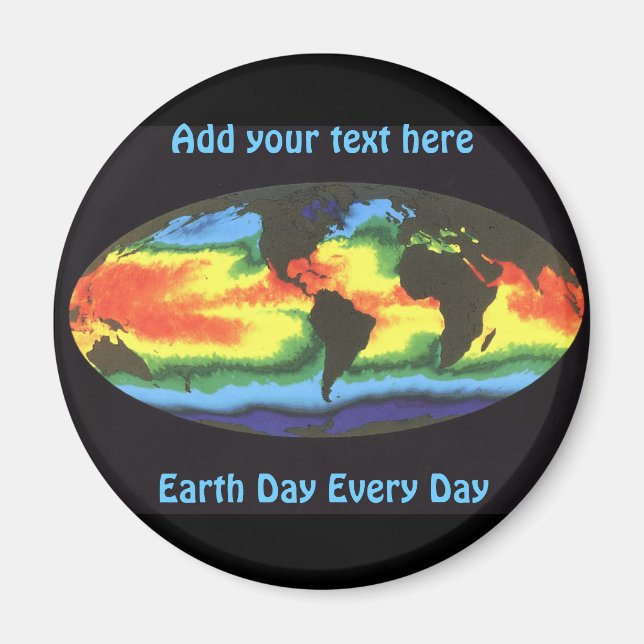 Earth Day - Global sea surface temperature Magnet (Front)