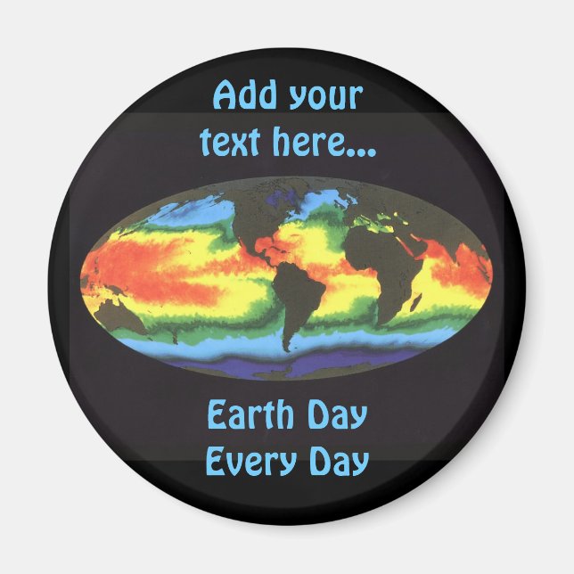 Earth Day - Global sea surface temperature Magnet (Front)