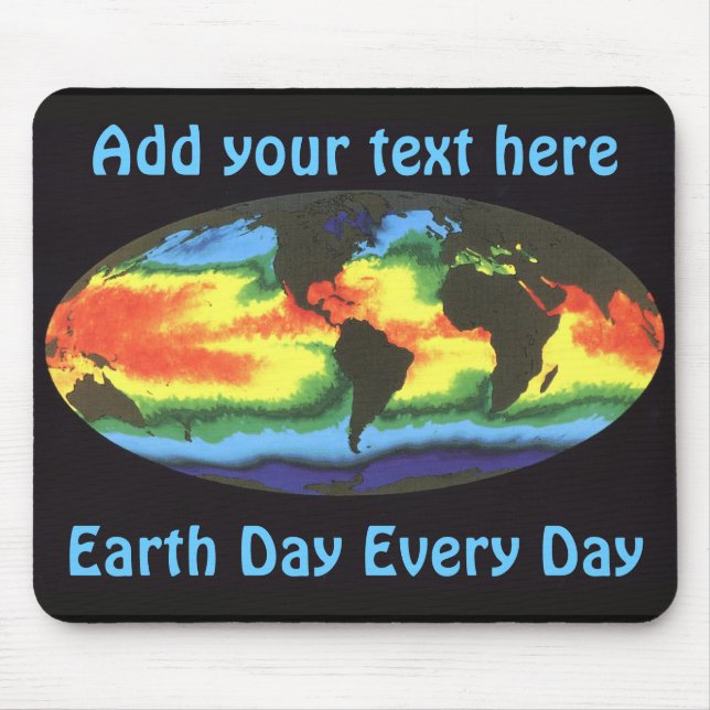 Earth Day - Global sea surface temperature Mouse Mat (Front)