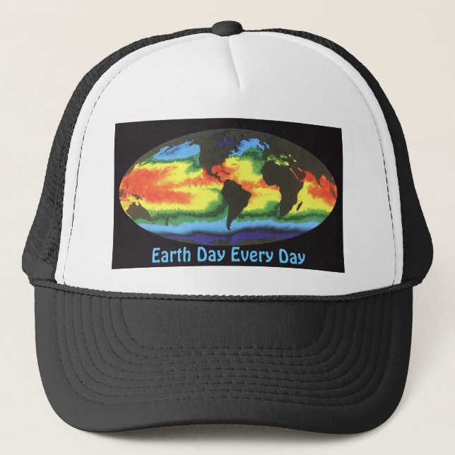 Earth Day - Global sea surface temperature Trucker Hat (Front)