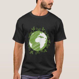 Earth Day Globe Plants Environmental Protection T-Shirt