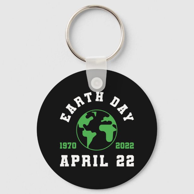 Earth Day Globe Save The Planet Climate Change  Key Ring (Front)