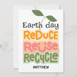 earth day, go green, art simple elegant science card