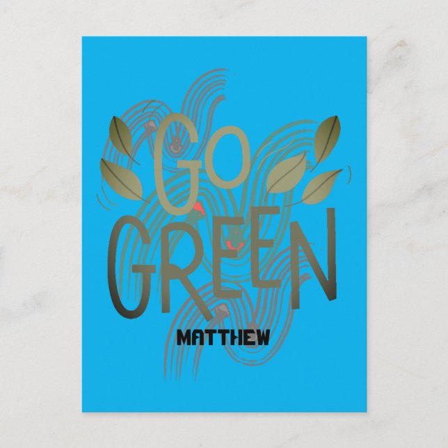 earth day, go green, art simple elegant science  postcard (Front)