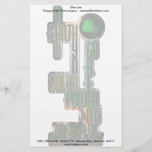 Earth Day Go Green Stationery