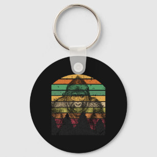 Earth Day Gorilla Vintage Pine Tree Men Women Kids Key Ring