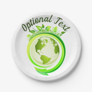 Earth Day Green Planet Paper Plate