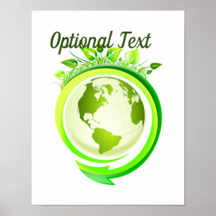 Earth Day Green Planet Poster