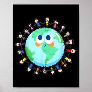 Earth Day Happy Children Around The World - Save T Poster