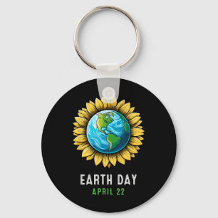 Earth Day Happy Earth Day Sunflower Earth Kids Tea Key Ring