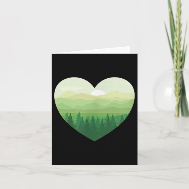 Earth Day Heart Forest Environmental Protection  Card (Front)