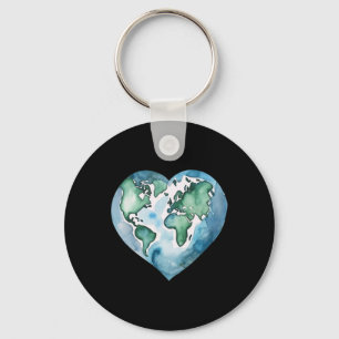 Earth Day Heart Planet Cute Earth Day For Kids Adu Key Ring
