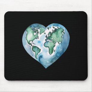 Earth Day Heart Planet Cute Earth Day For Kids Adu Mouse Mat