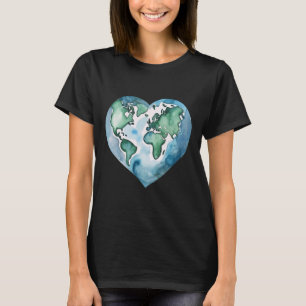 Earth Day Heart Planet Cute Earth Day For Kids Adu T-Shirt