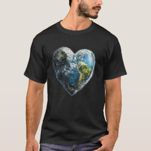 Earth Day Heart Planet Environmental Awareness Cli T-Shirt