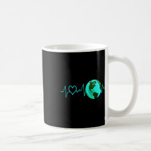 Earth Day Heartbeat Recycling Climate Change Activ Coffee Mug