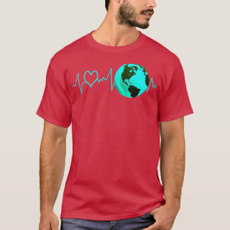 Earth Day Heartbeat Recycling Climate Change Activ T-Shirt