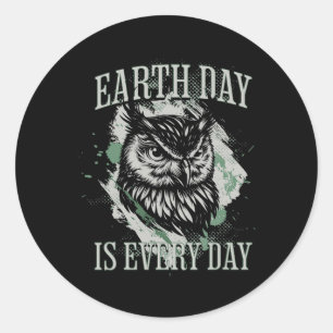 Earth Day Is Every Day Climate Change Activist Vin Classic Round Sticker