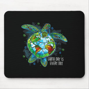 Earth Day Is Every Day Funny Sea Turtle Animal Sav Mouse Mat