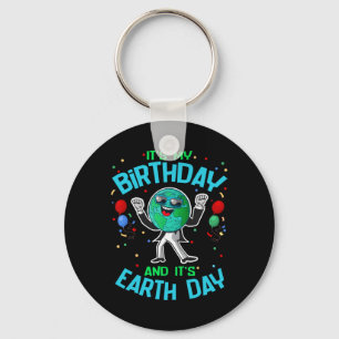 Earth Day Is My Birthday April 22 Funny Cute Carto Key Ring