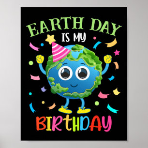 Earth Day Is My Birthday Pro Environment Birthday Poster