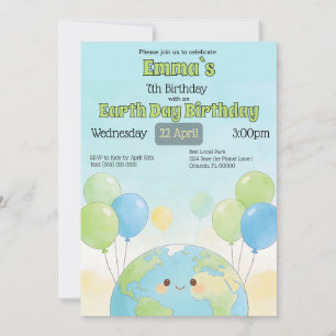 Earth Day Kids Birthday Invitation