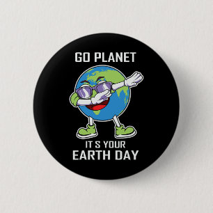 Earth Day Kids Boys Girls Save Our Planet Every Da 6 Cm Round Badge