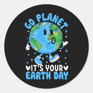 Earth Day Kids Toddler Boys Cute Planet Funny Nove Classic Round Sticker