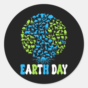 Earth Day Kids Women And Men Cute Earth Day  Classic Round Sticker
