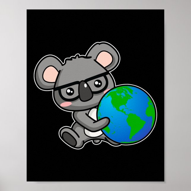 Earth Day Koala Bear Gift Design  Poster (Front)