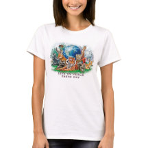 Earth Day Live In Peace Wildlife Animal Tee Shirt