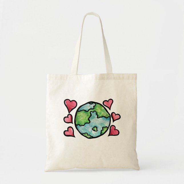 Earth Day love Hearts Tote Bag (Front)