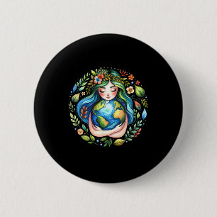 Earth Day Love Mother Earth Planet Hug Nature Envi 6 Cm Round Badge