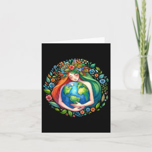 Earth Day Love Mother Earth Planet Hug Nature Envi Card