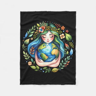 Earth Day Love Mother Earth Planet Hug Nature Envi Fleece Blanket