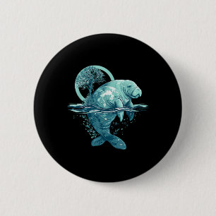 Earth Day Manatee Earth Day Manatee Artwork 6 Cm Round Badge