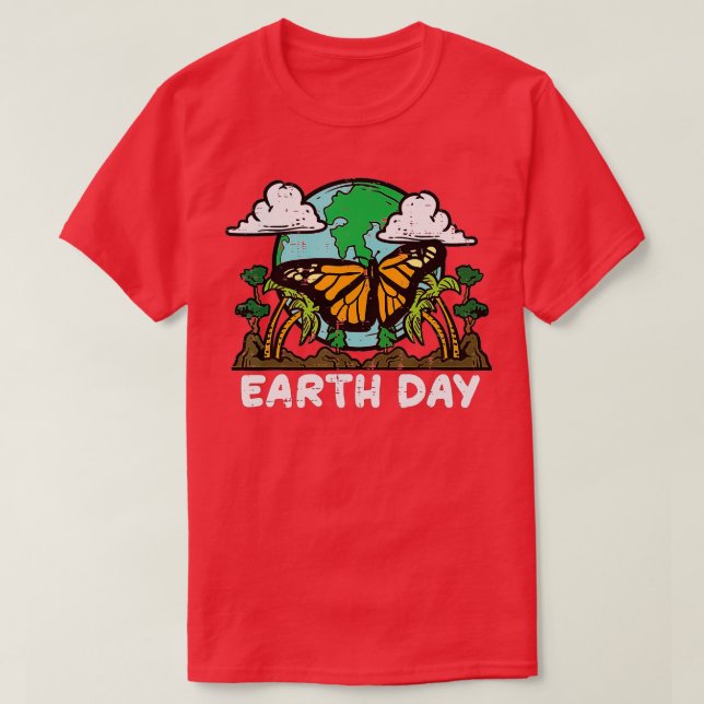 Earth Day Monarch Butterfly Cute Environment Men W T-Shirt (Design Front)