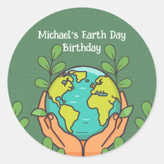 Earth Day Party  Classic Round Sticker