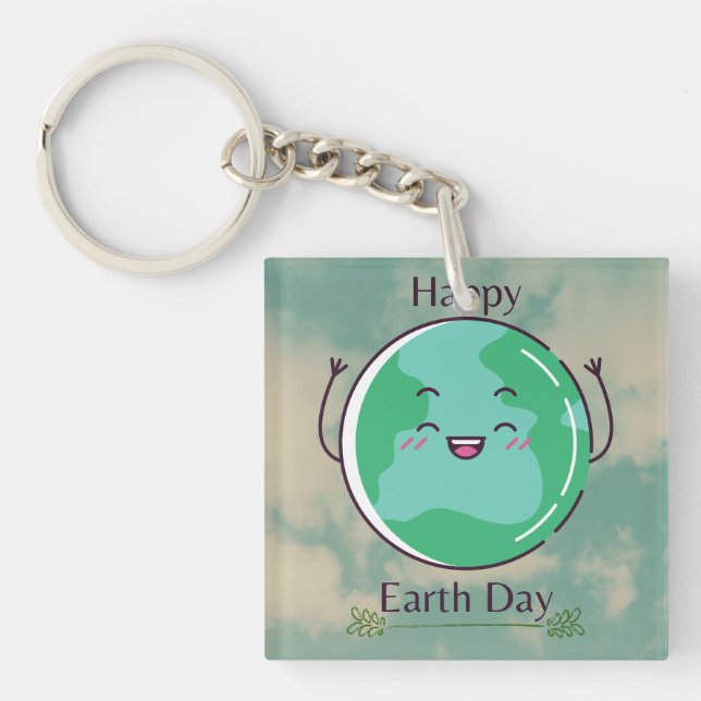 Earth Day Party  Key Ring (Front)