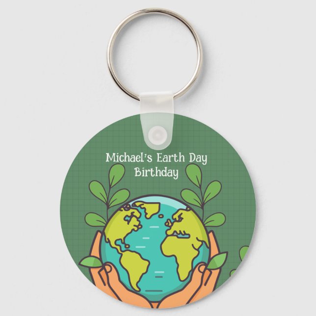 Earth Day Party  Key Ring (Front)