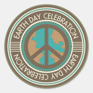 Earth Day Party Stickers Vintage Environment
