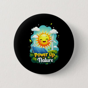 Earth Day Party Vintage Renewable Energy Solar Win 6 Cm Round Badge