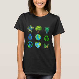 Earth Day Peace Go Plant Save Water Rescue Animals T-Shirt