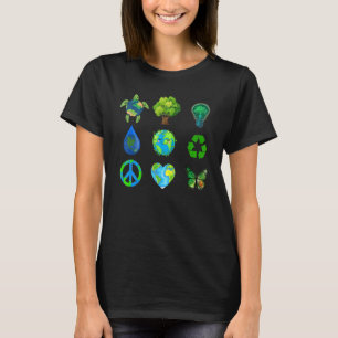 Earth Day Peace Go Plant Save Water Rescue Animals T-Shirt