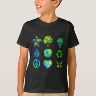 Earth Day Peace Go Plant Save Water Rescue Animals T-Shirt