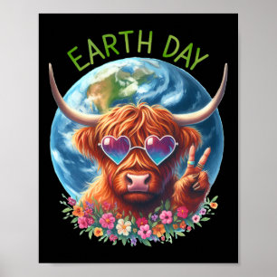 Earth Day Peace Sign Cow Heifer Animal Saving Eart